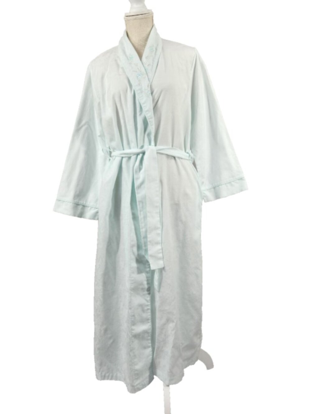 Collette by Miss Elaine Bathrobe Womens M Bue Long Sleepwear Lounge Cottage